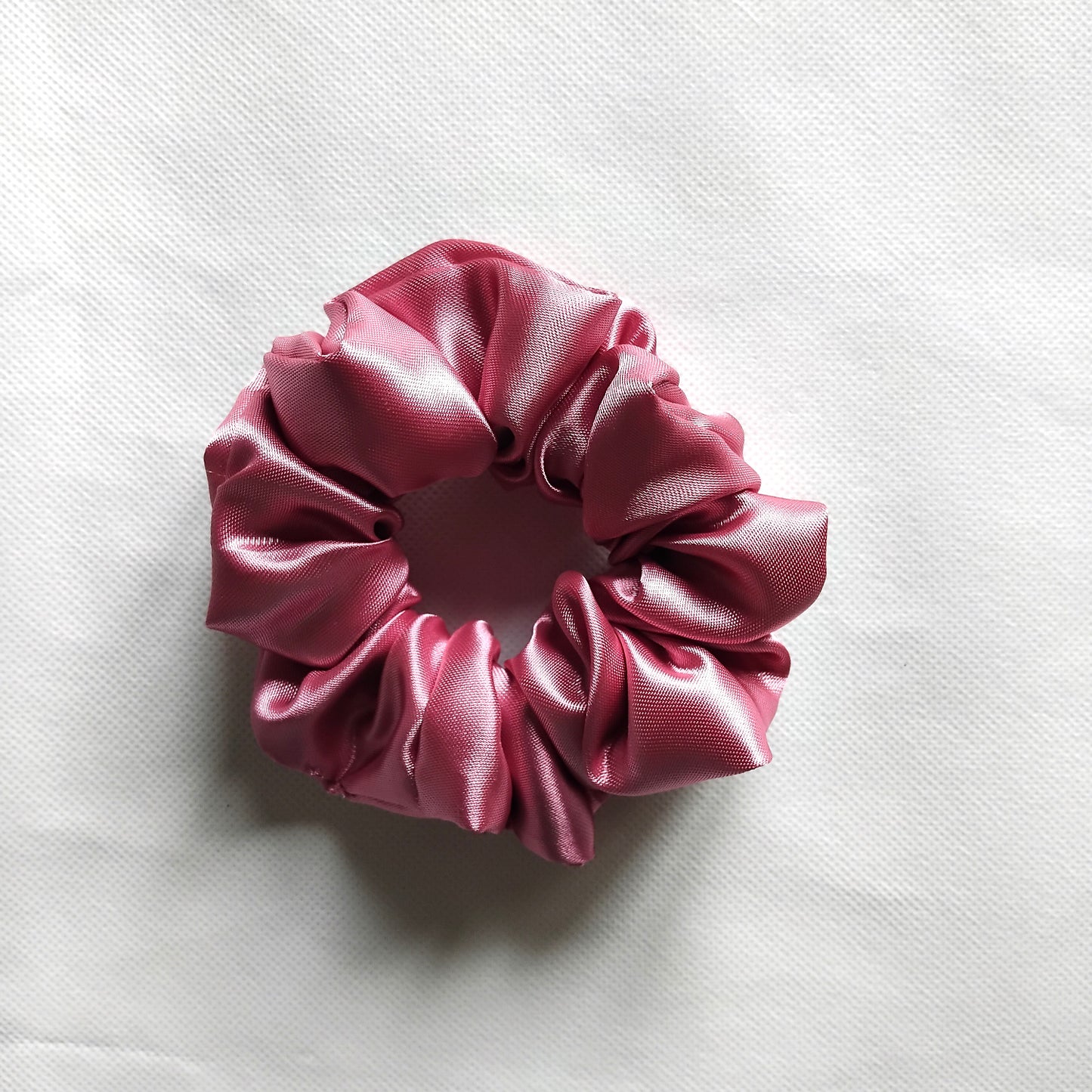 dusky pink satin scrunchie