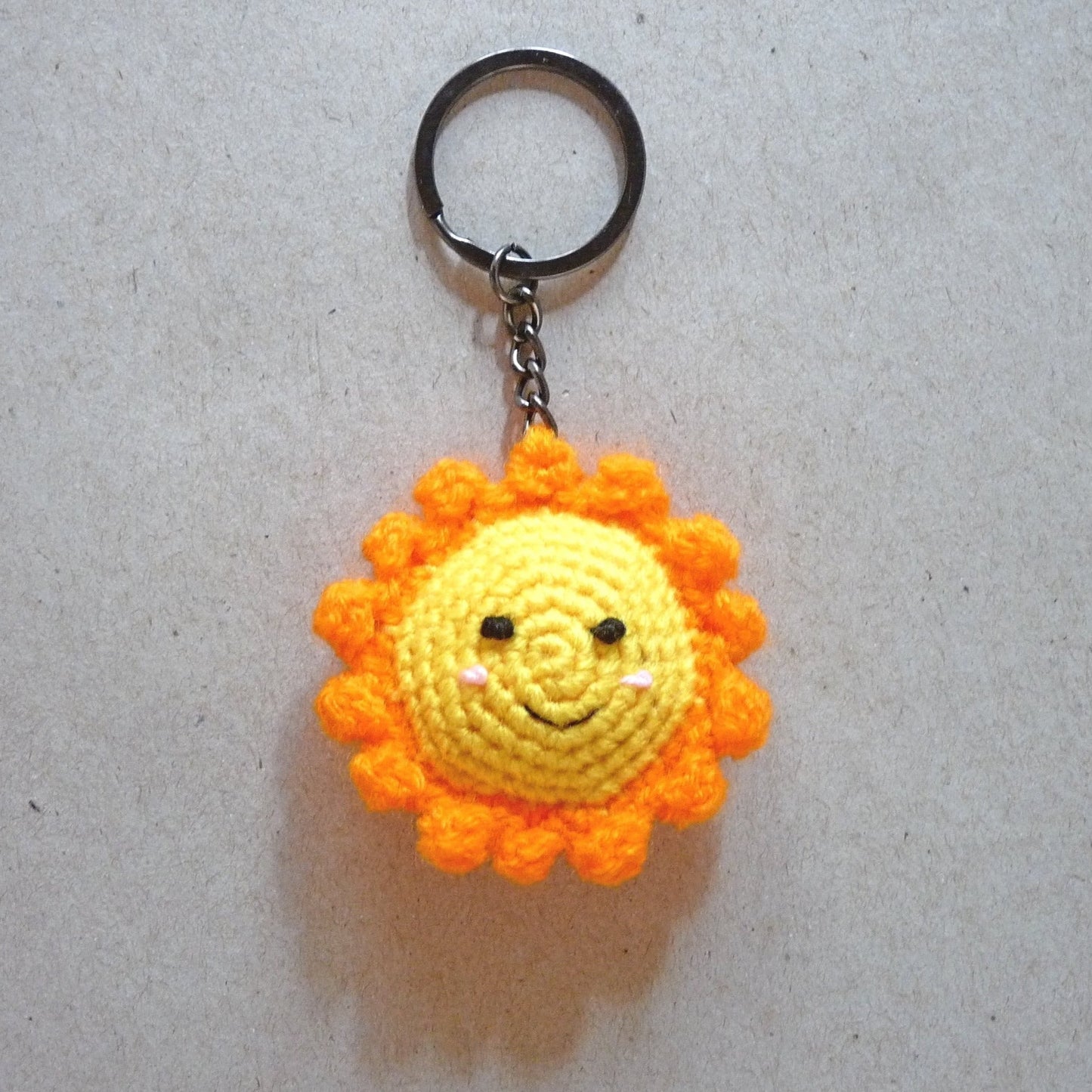 amigurumi sun key chain