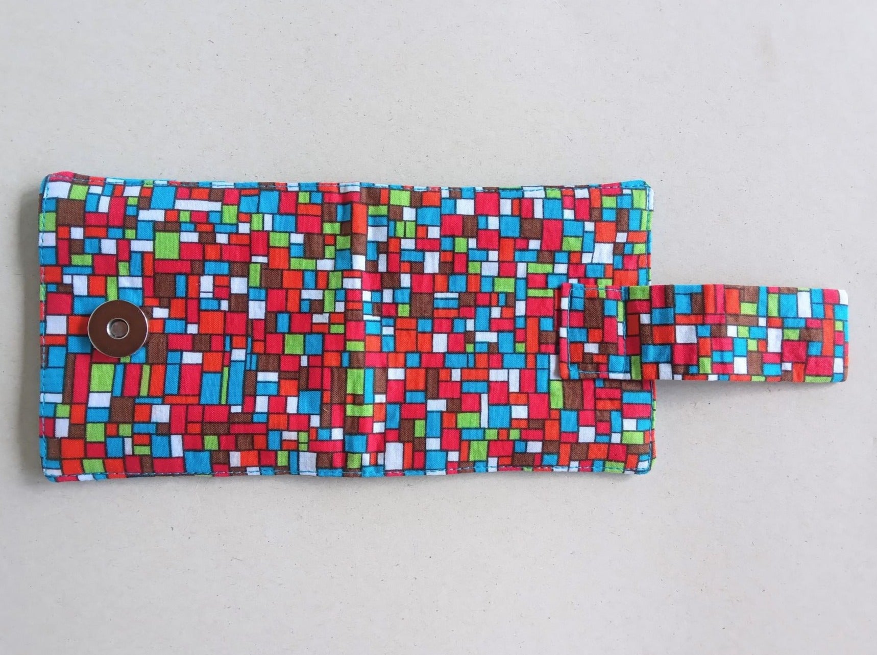 handmade multicoloured fabric card holder, small wallet