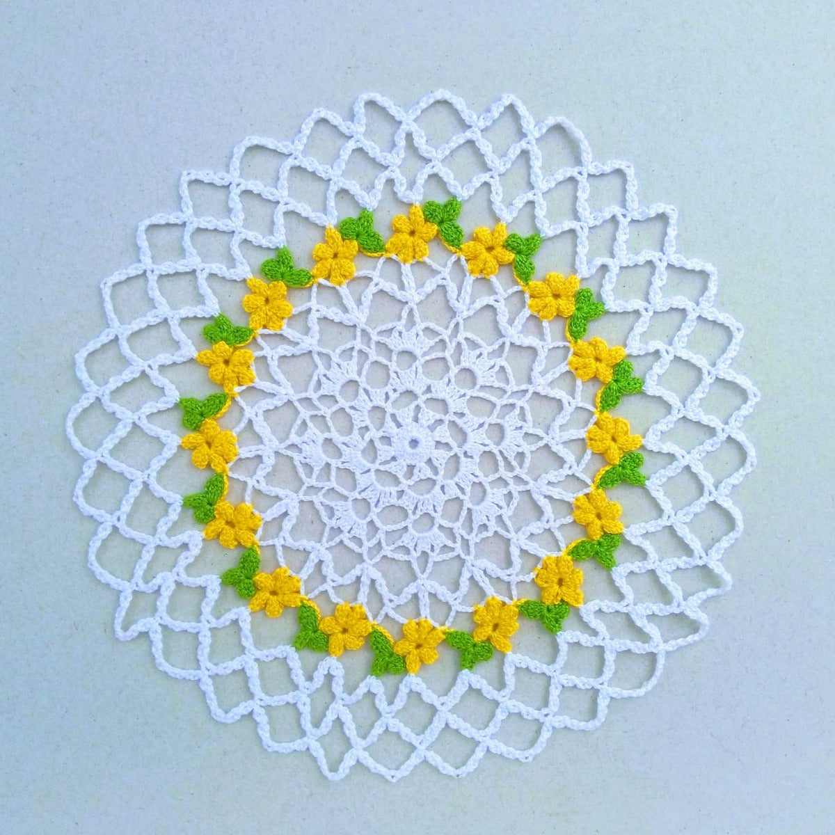 small floral round crochet lace doily