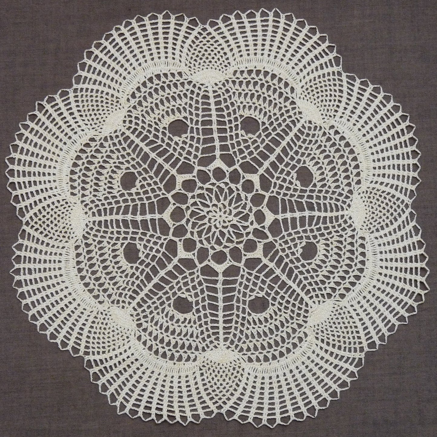 cream crochet lace pineapple doily