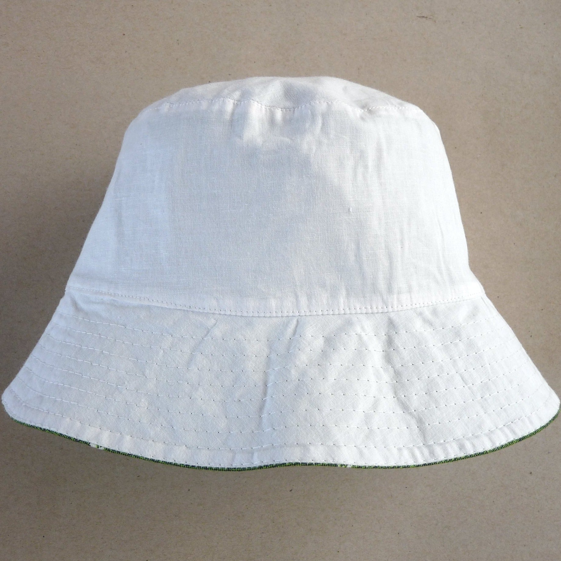 reversible handmade cotton bucket hat, unisex