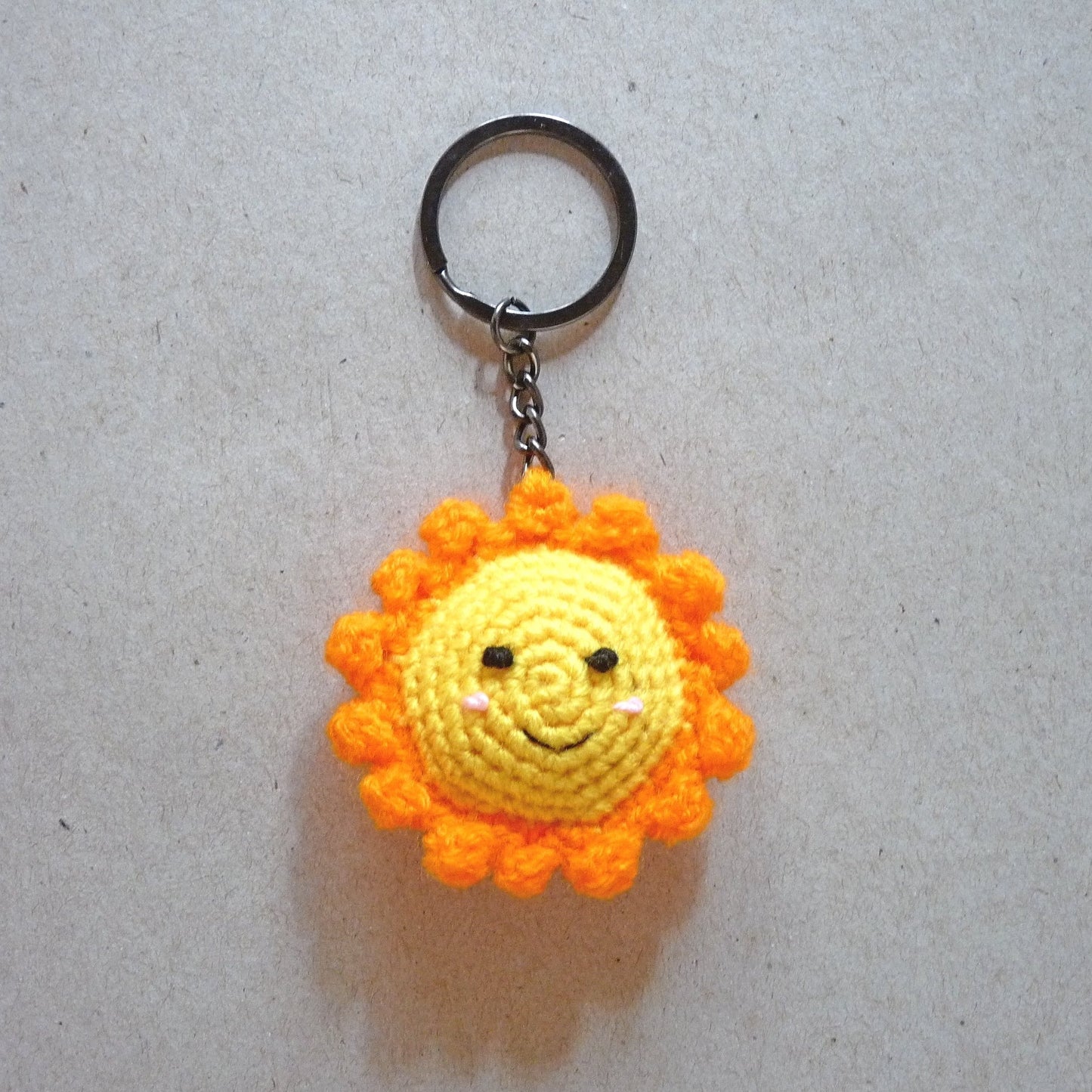 amigurumi sun key chain