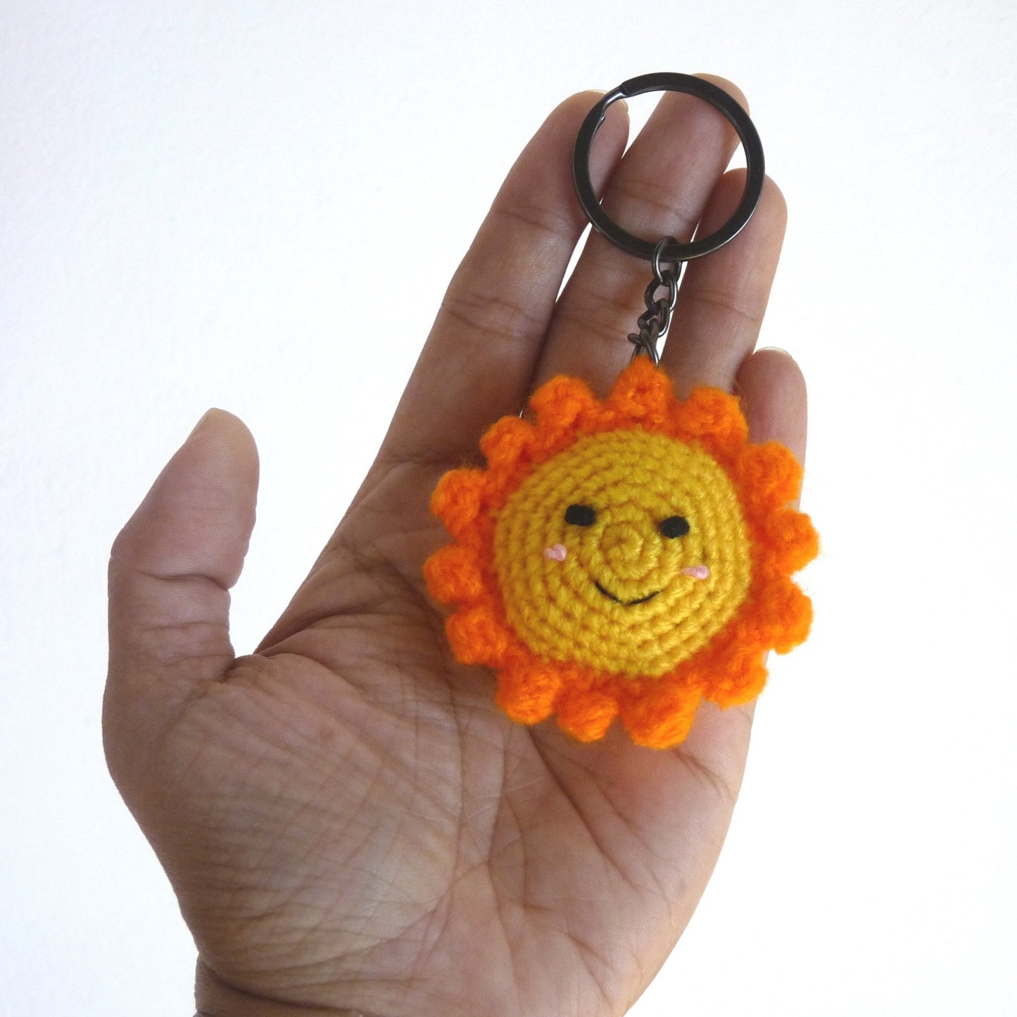 crochet sun key chain