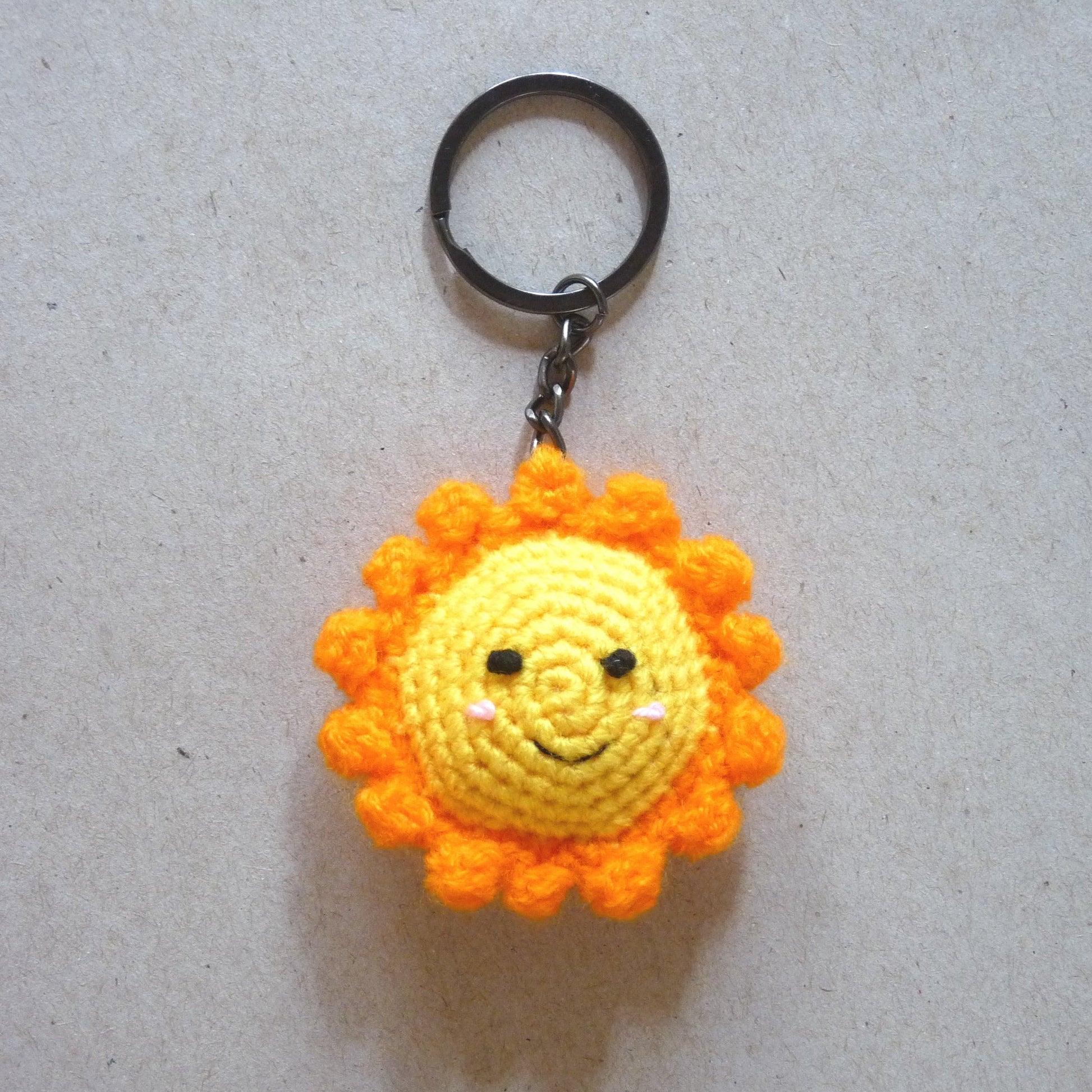 amigurumi sun key chain