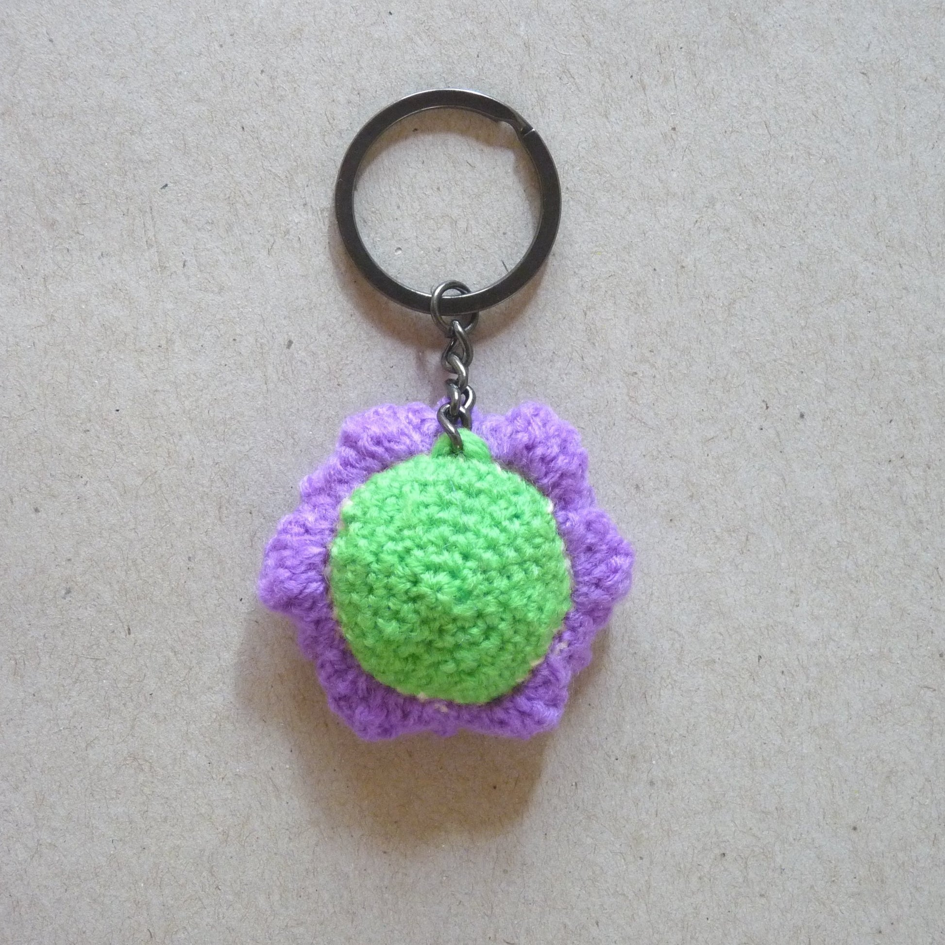 crochet waterlily flower key tag