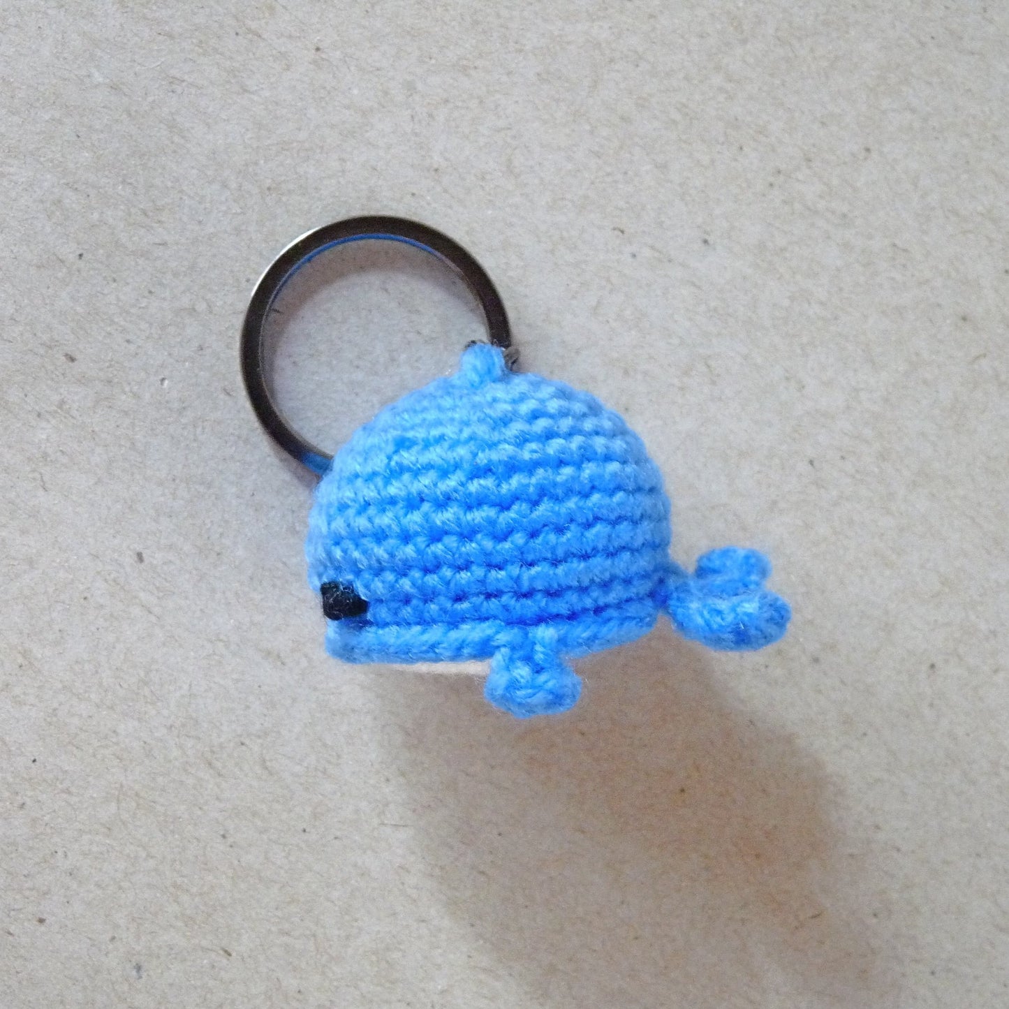 blue whale amigurumi key tag