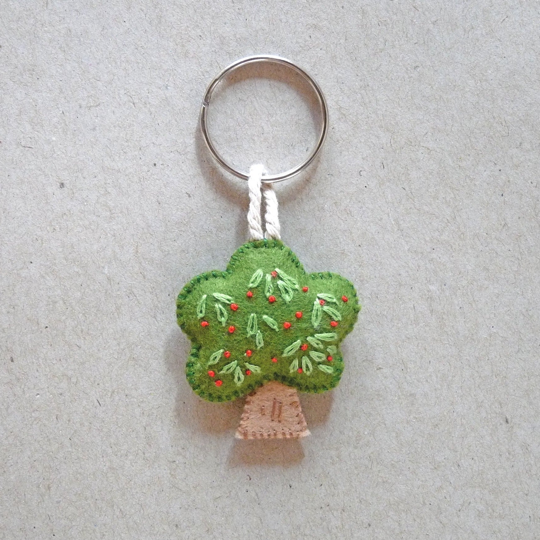 felt tree handmade keychain