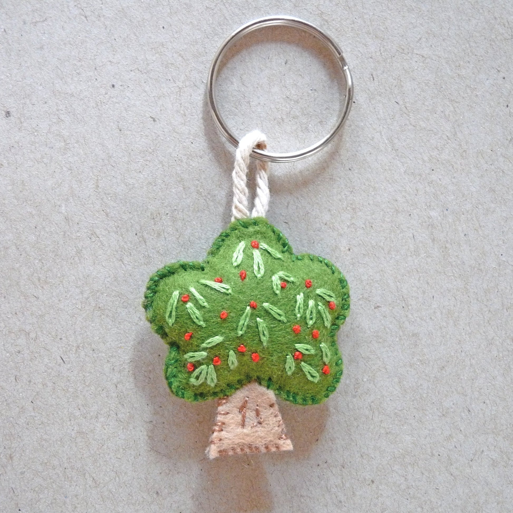 handmade felt tree keychain