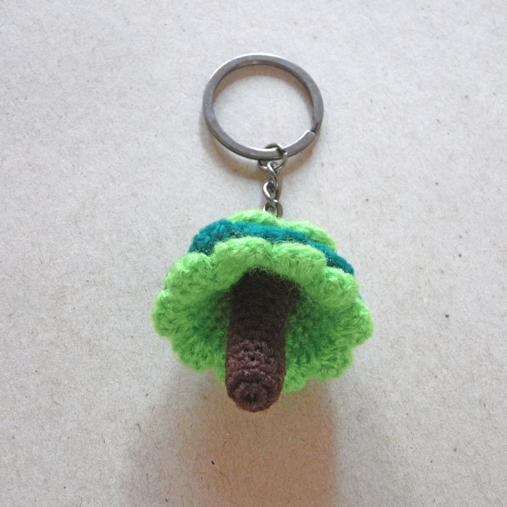 crochet tree keychain