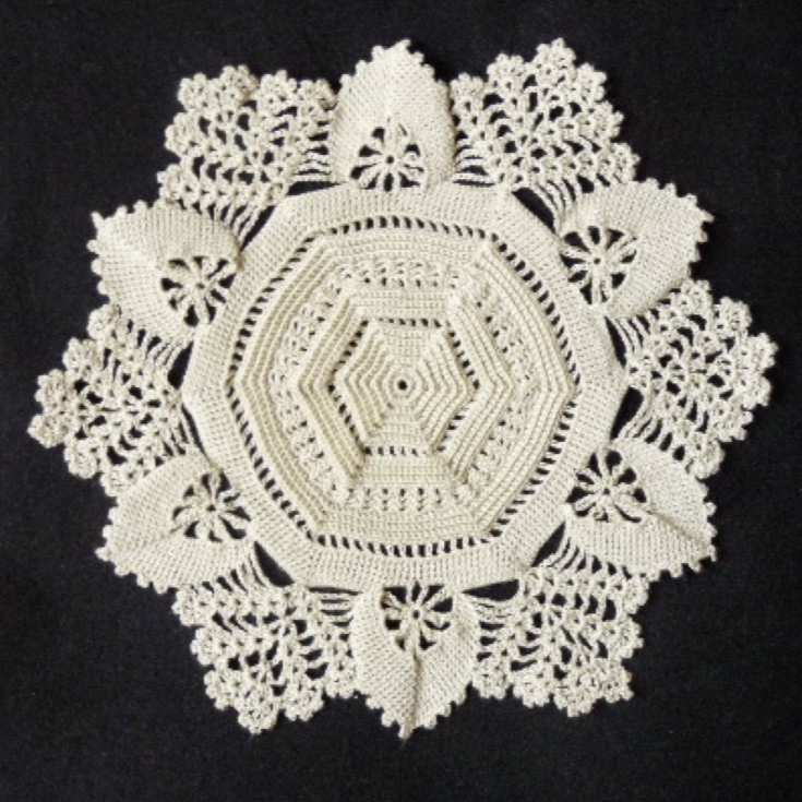 handmade hexagon small crochet lace doily