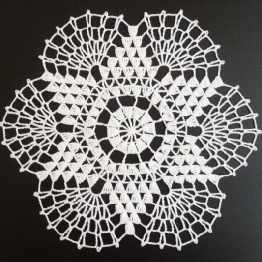 handmade small round white crochet lace doily