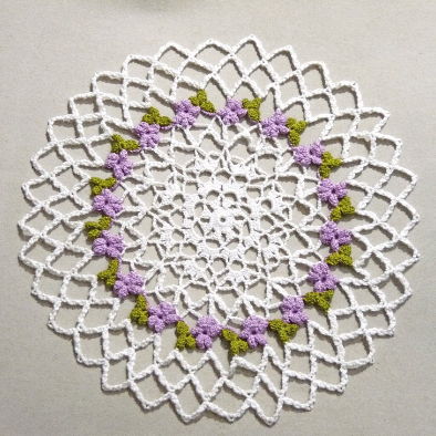 small floral round crochet lace doily