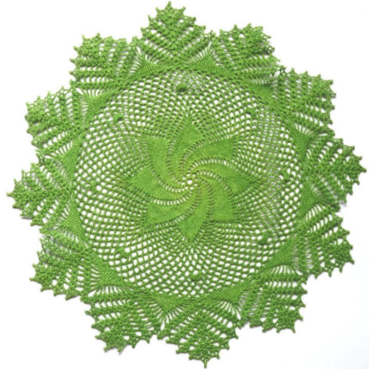 handmade crochet green round doily