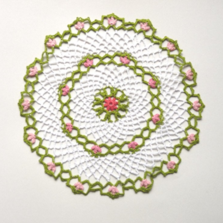 handmade floral small round crochet lace doily