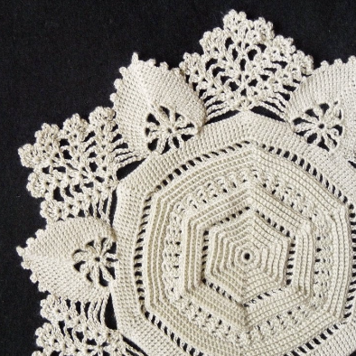 handmade small hexagon crochet lace doily