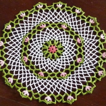 handmade floral small round crochet lace doily