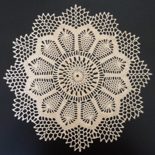 handmade beige small round crochet lace doily