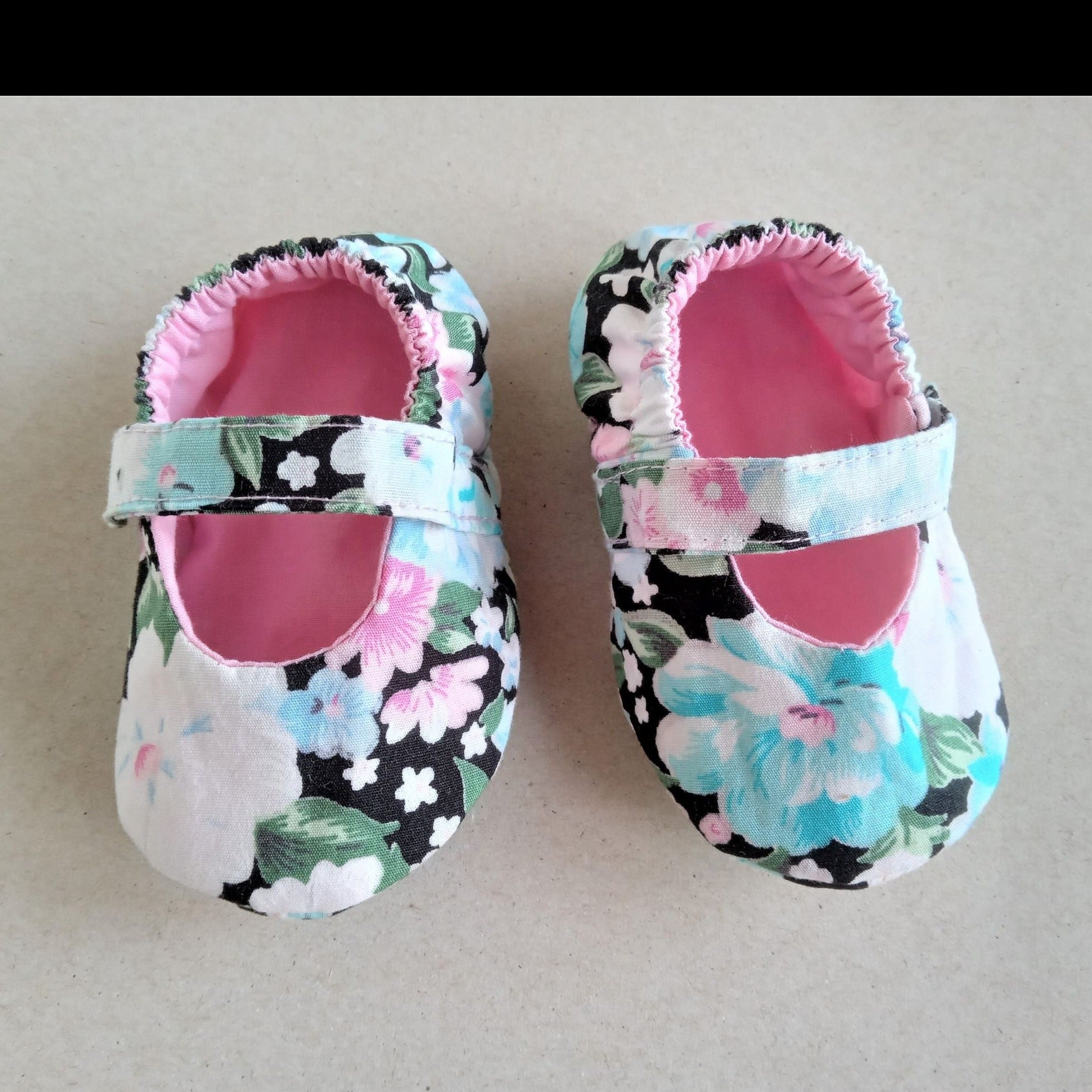 floral baby shoes with straps