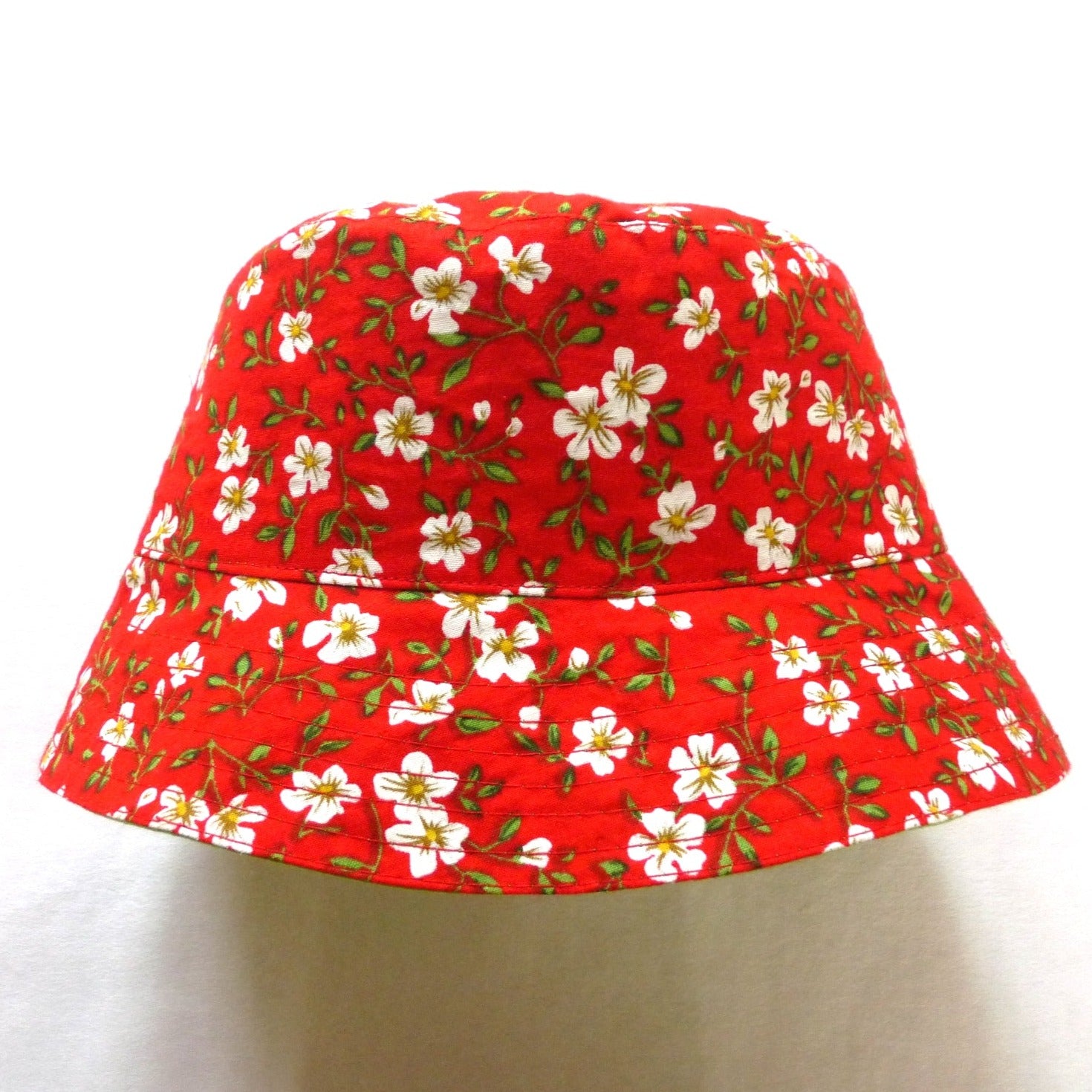 red floral bucket hat for girls