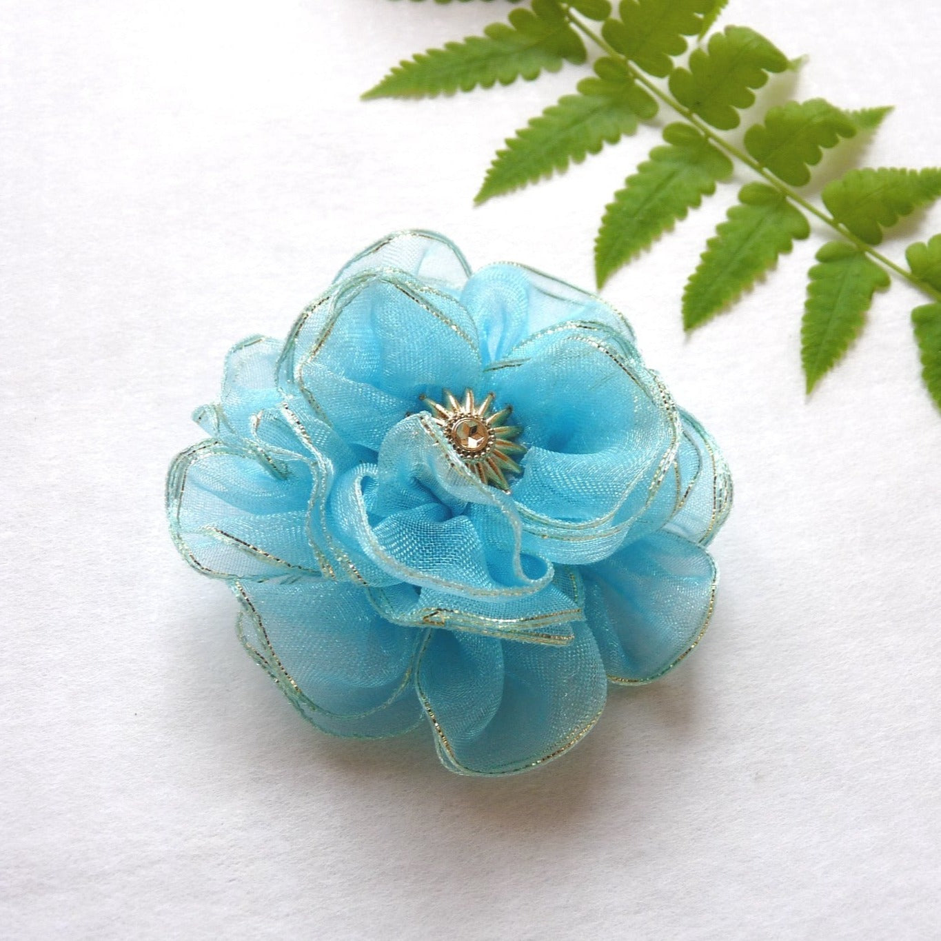 turquoise flower alligator hair clip