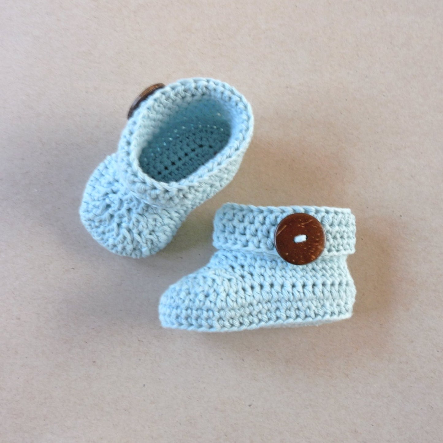 mint blue handmade crochet baby shoes/ booties