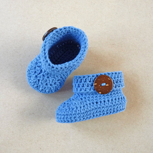 dark blue crochet baby shoes, handmade, unisex