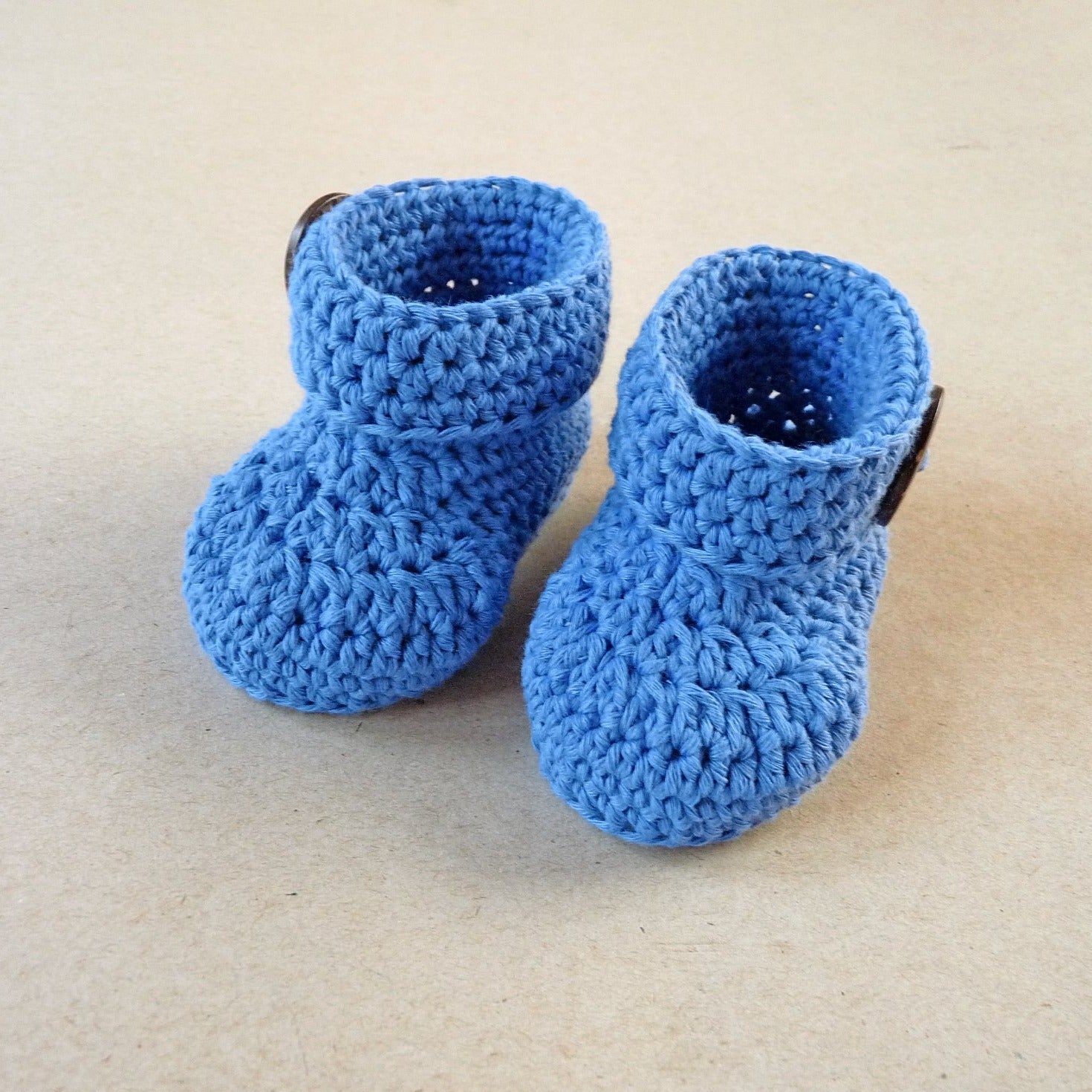 slate blue crochet baby shoes, unisex